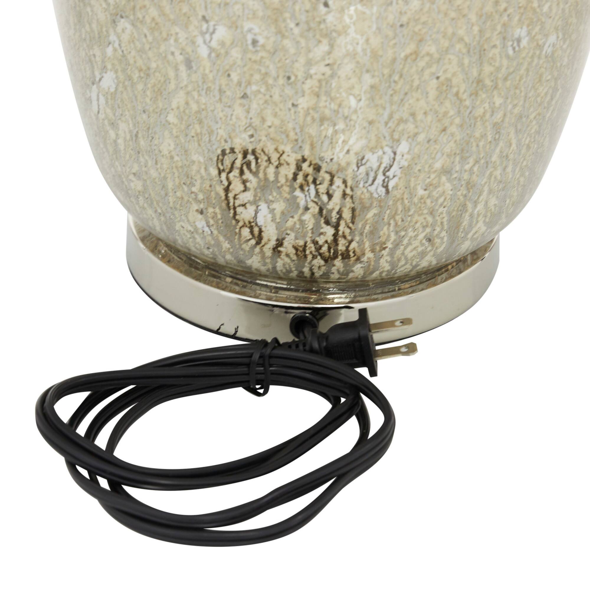27" Silver Glass Glam Table Lamp